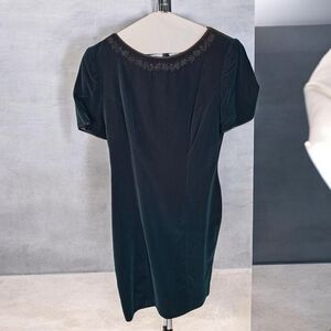 Liz Claiborne Green Dress with Embroidered Neckline